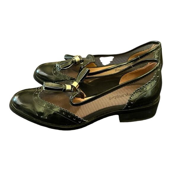 Jeffery Campbell | Patent Leather and Mesh Tassel Closed Toe Oxford Loafer | 6.5 - Picture 2 of 10